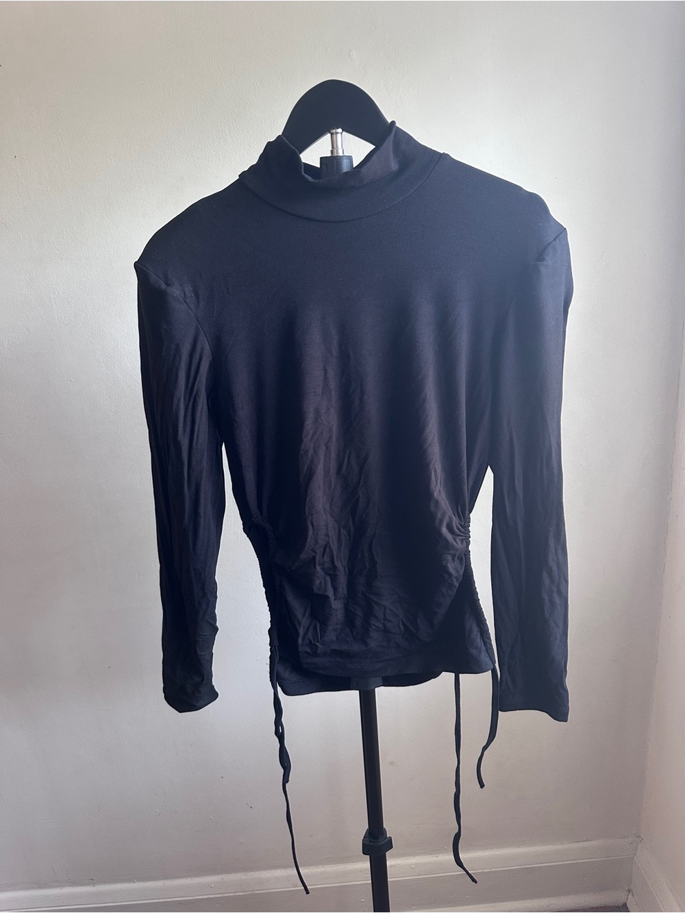Black Slim Fit Long-Sleeve Turtleneck Top